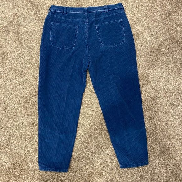 Zara Man Blue Corduroy Slim Fit Tapered Pants - Picture 7 of 7